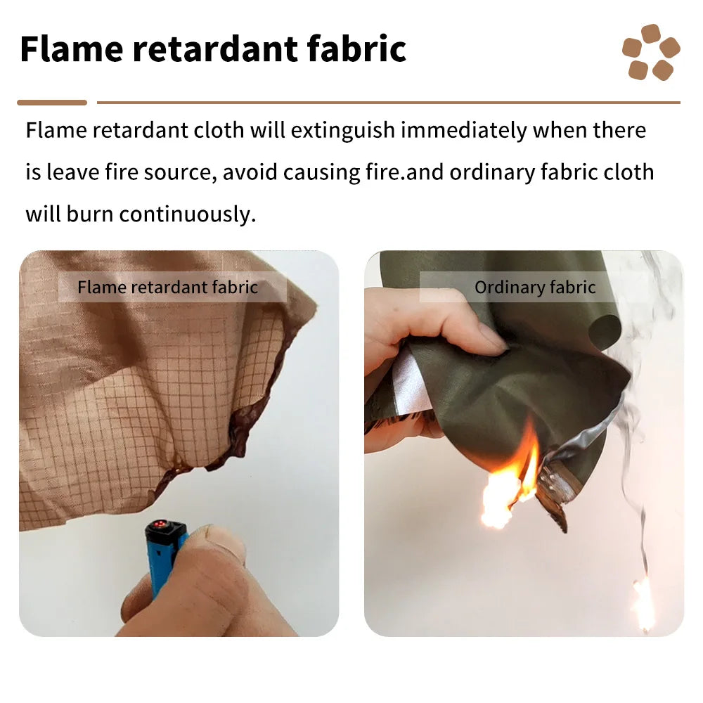 Fireproof 2 Person Winter Tent Hot Tent Waterproof Tunnel Dome Tent with Stove Jack and Snow Skirt for Camping Hiking 4 Season